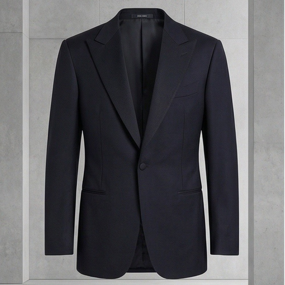 Canali 52L Men's Black Tuxedo Jacket Wool Formal Occasion Blazer Italy Lined